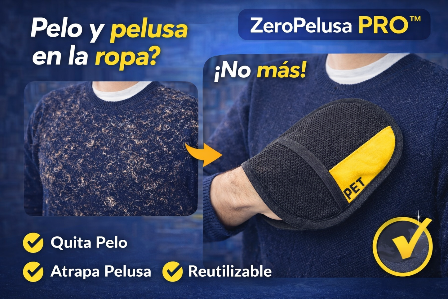 🧤 ZeroPelusa PRO™ | Guante 2 en 1 Quita Pelo + Atrapa pelusa✨